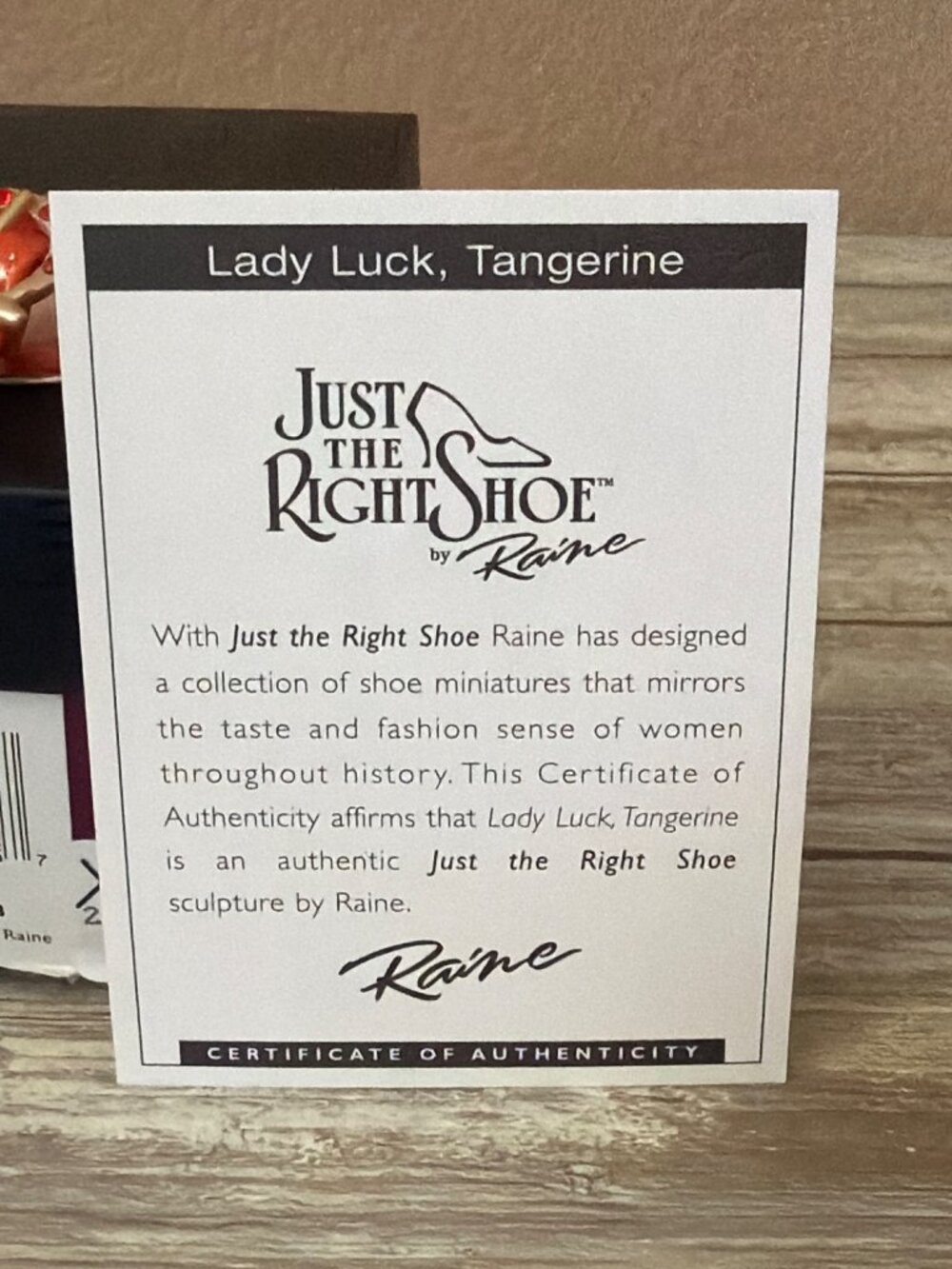 2005 Just the Right Shoe Raine Carlton Cards Lady Luck in Tangerine #25253 NEW - Picture 3 of 14